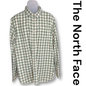 The North Face Green & White Plaid
Checked Button Down Shirt Sz XXL 100% Cotton
